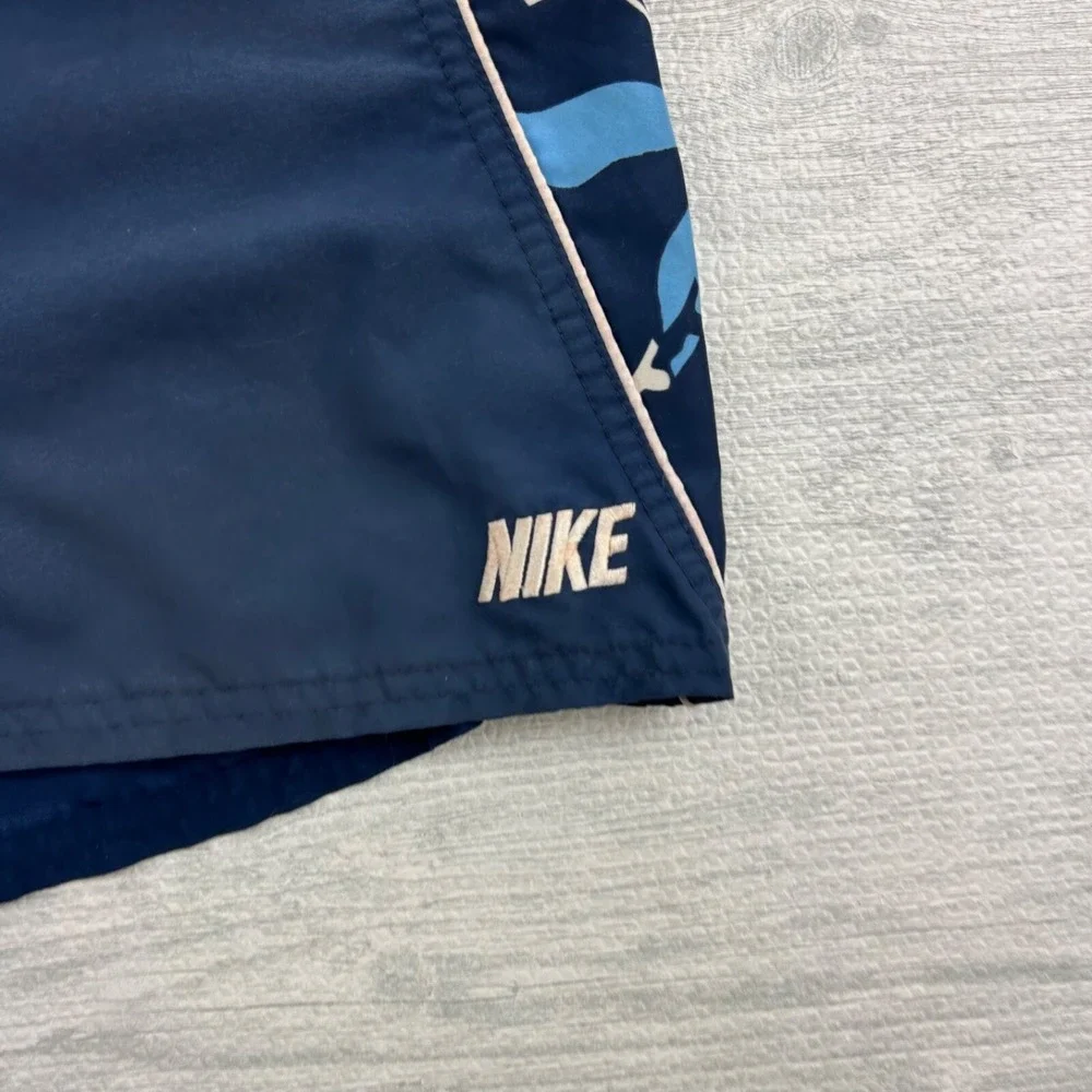 Vintage Y2K Nike Swim Trunks Size Large Navy Blue Bathing Suit Swim‎ Shorts